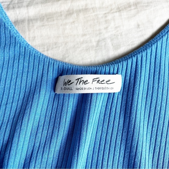 We The Free - Blue Wrap Around Crop Top with Ties - Sz. XS - Picture 4 of 5